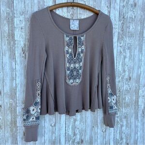 Free People X Marion Embroidered Thermal Top